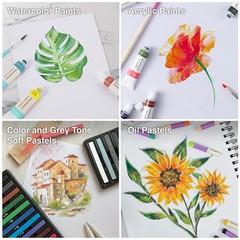 COLOUR BLOCK 181-Piece Mixed Media Art Set in Wooden Case for Drawing Sketchi…