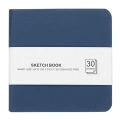 4×4″ Watercolor Sketchbook, 30 Sheet 300GSM/203lb, Dark Blue