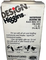 1- Higgins Black #4415 India And Waterproof Drawing Ink (1 oz.) (New/See Photos)