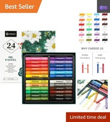 Professional Quality 24 Oil Pastels – Perfect for Blending & Artistic Expression