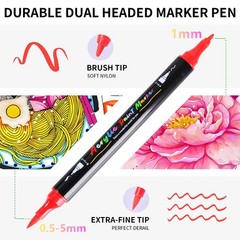 Acrylic Paint Pens 68 Colours Dual Tip 1mm Fine & 0.5-5mm Brush – For Rock
