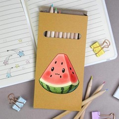 12 x ‘Kawaii Watermelon’ Long 178mm Coloured Pencils / Pencil Set (PE00097201)