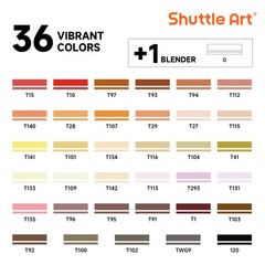 Shuttle Art 36 Colors Skin Tone&Hair Art Markers, Dual Tip Alcohol Based Mark…