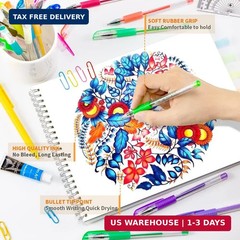 Aen Art Gel Pens for Adult Coloring Books, 30 Colors Fine Point Gel Marker Pen w