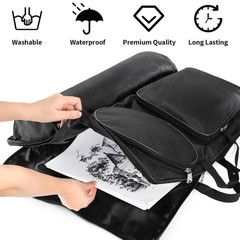 Acshio Art Portfolio Backpack, Large 24”L x 18”W x 18”W, Black