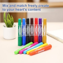 Broad & Fine Tip Markers, 8Pcs Oil-Based Markers Highlighter, Red