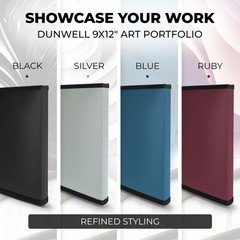 9×12 Art Portfolio Binder (3-Pack, Black), Includes Mounting Paper, Portfolio…