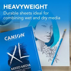XL Series Mixed Media Pad Side Wire 9×12 inches 60 Sheets – Heavyweight Art P…