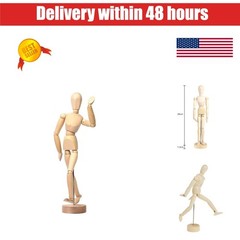 8 Inch Wooden Manikin Flexible Joints for Sketching & Decoration