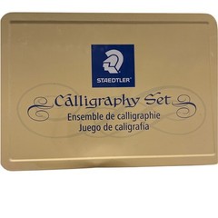 Staedtler Calligraphy Set Tin Case Pens Nibs Ink Cartridges Manual