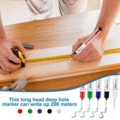 CSMGY 10 Pcs Long Head Deep Hole Marker – Black, White, Red, Green, Blue