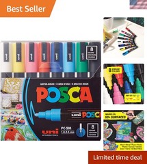 Artist Recommended Paint Marker Set – 8 Assorted Colors with Waterproof Features