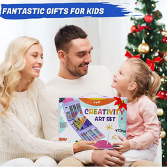 All in One Art Supplies, Art Kit Includes Easel, Origami Paper, Colored Pencils,