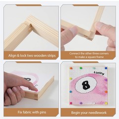 Jieting 12pcs Wooden Stretcher Bars Kit with 8/12/16 Inch, 8 / 12 / 16 Inch