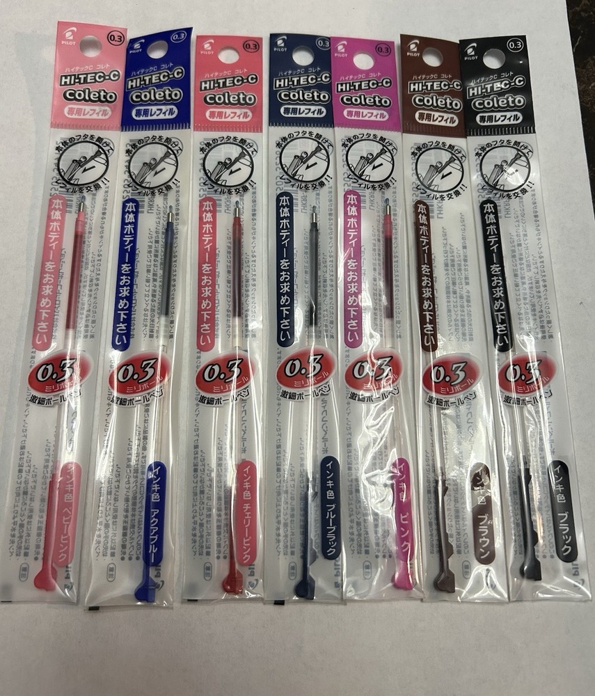 VALUE! 7X HI-TEC-C Coleto Refills 7 Colors PILOT Pens 0.3mm Pencil