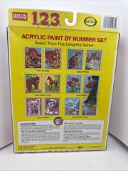 1995 CRAFT HOUSE 1,2,3 ACRYLIC PAINT BY NUMBER AUTUMN CABINS SEALED