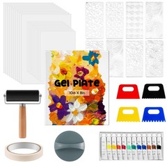12” x 14” Gel Printing Plate Kit, Complete Printmaking Set Gelatin Plate, B…