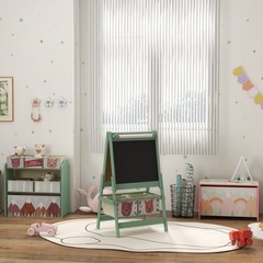 Art Easel for Kids with Paper Roll, Blackboard, Whiteboard, Storage