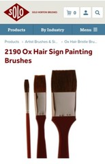 SOLO HORTON 2190 Ox Hair Sign Painting Brushes SIZE 5/8 NO LONGER MADE 9X