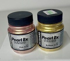 Jacquard Pearl Ex Pearlescent Powdered Pigments Pink Gold & Brilliant Gold Lot 2