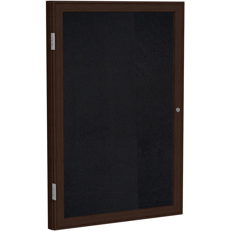Ghent’s Wood 36″ x 24″ 1 Door Enclosed Rubber Bulletin Board in Black