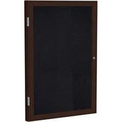 Ghent’s Wood 36″ x 24″ 1 Door Enclosed Rubber Bulletin Board in Black