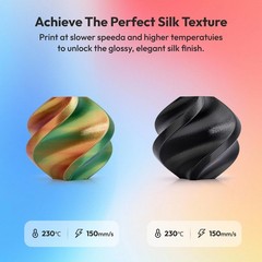 AMOLEN Silk PLA 3D Printer Filament 1KG, Quad Blue/Yellow/Red/White
