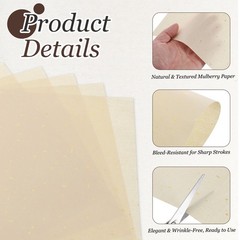 100Pcs A4 Mulberry Paper Sheets Unprepared Xuan Paper,Gold Dots Beige 8.3″x11.7″