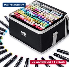 168 Colors Alcohol Markers Set Dual Tip Fine & Chisel Professional Art Marker…