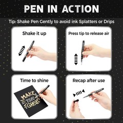 3Pcs Chrome Paint Markers Silver Permanent Mirror Liquid Chrome Pens for Plas…