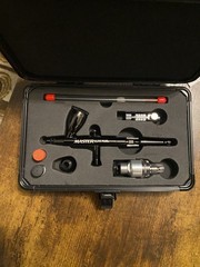 Master Elite Plus Ultimate Airbrush Set, Model 120, Dual-Action, 3 Tip Kit, Case