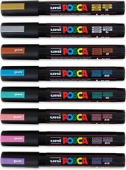 Professional-Grade 8 Metallic Marker Set with Reversible Tips – Multicolor