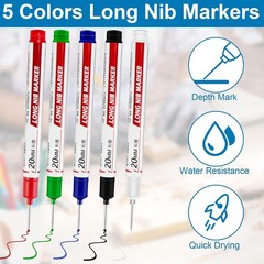 10 Pcs Long Head Deep Hole Marker – Long Nib Marker Multi-purpose Deep Hole M