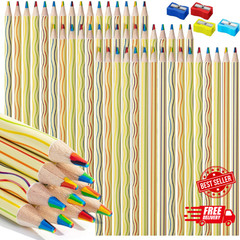 Rainbow Pencils, 48 Pack, 7 Color in 1 Rainbow Colored Pencil, Fun Pencils for K
