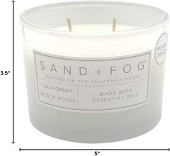 Sand + Fog Scented Candle – California Beach House – Additional 12 oz, Gray