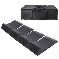 4 Pack Anti-Slip Hard Plastic Tire Saver Ramps with Carry Bag for Easy Storage