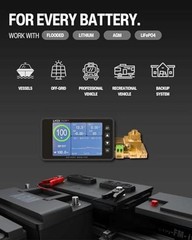 500A Battery Monitor with Shunt, 3.5″ Color Screen RV Monitor with 16ft Black