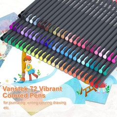 72 Colors Fineliner Pens Set for Journaling, Writing, Coloring, Art & School Sup