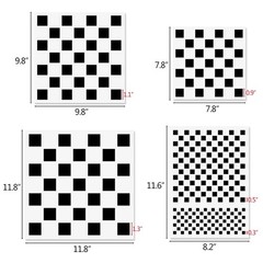 Checks Stencils, 4 Pcs Checkerboard Template Square Shape Stencils Assorted S…