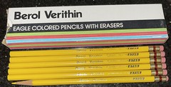 Vintage 6 Berol Verithin Eagle Canary Yellow #2735 Colored Pencils 5 New 1 Used