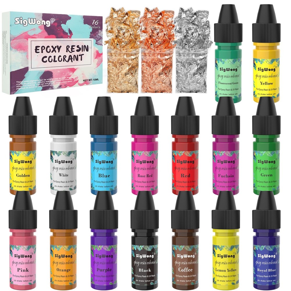 Epoxy Resin Pigment – 16 Colors Translucent Resin Colorant, Highly Concentrat…