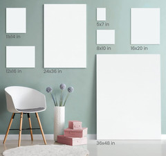 Stretched Canvas, 5 X 7, 8 X 10, 11 X 14, 12 X 16, 16 X 20 Inches, Multipack of