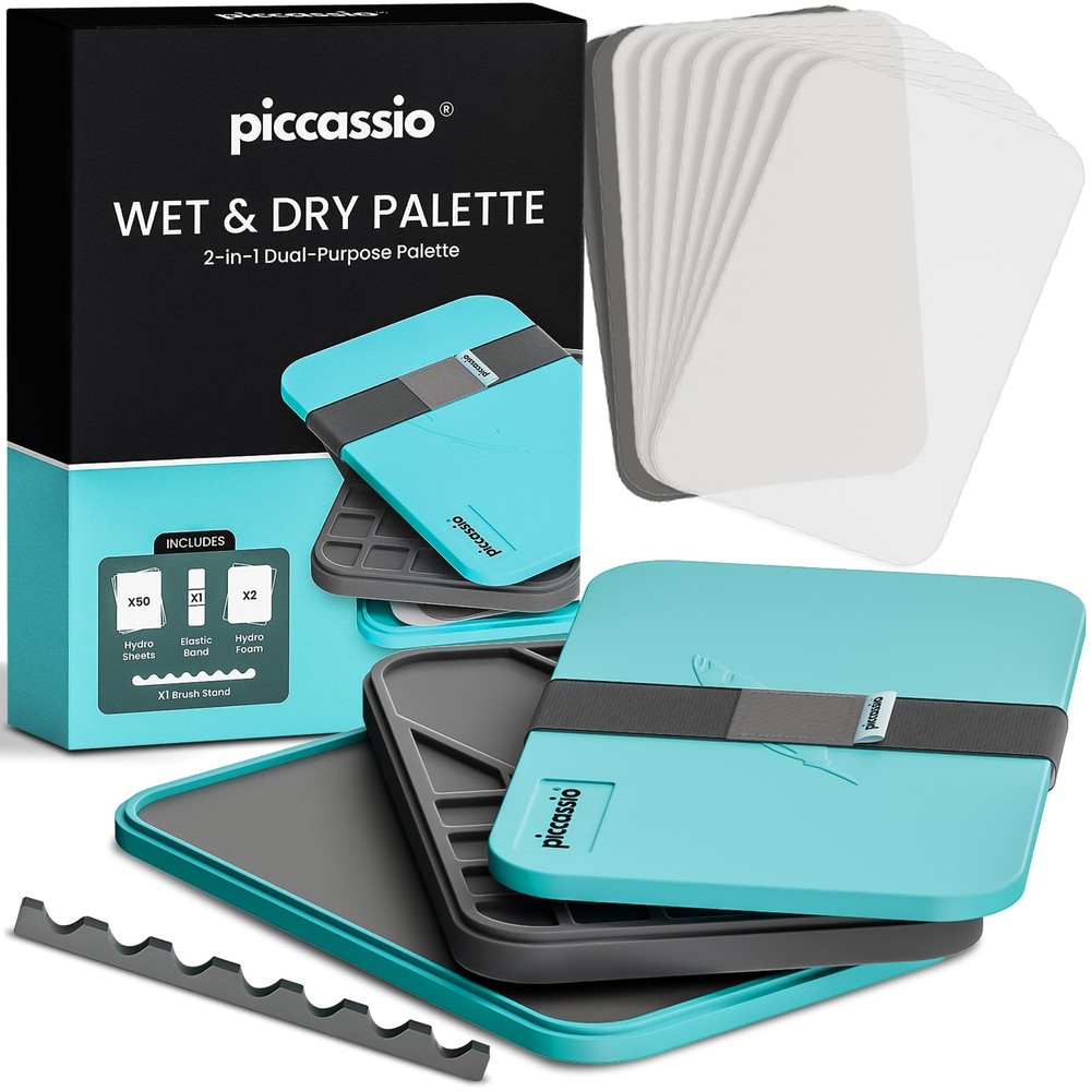Piccassio Stay Wet Palette For Acrylic Painting Easy To Clean Sturdy And