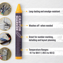 Universal Crayon Wax Marker for Industrial and Craft Detailed Marking on Lumber