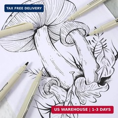Micro Fineliner Drawing Art Pens 12 Black Fine Line Waterproof Ink Set Artist US