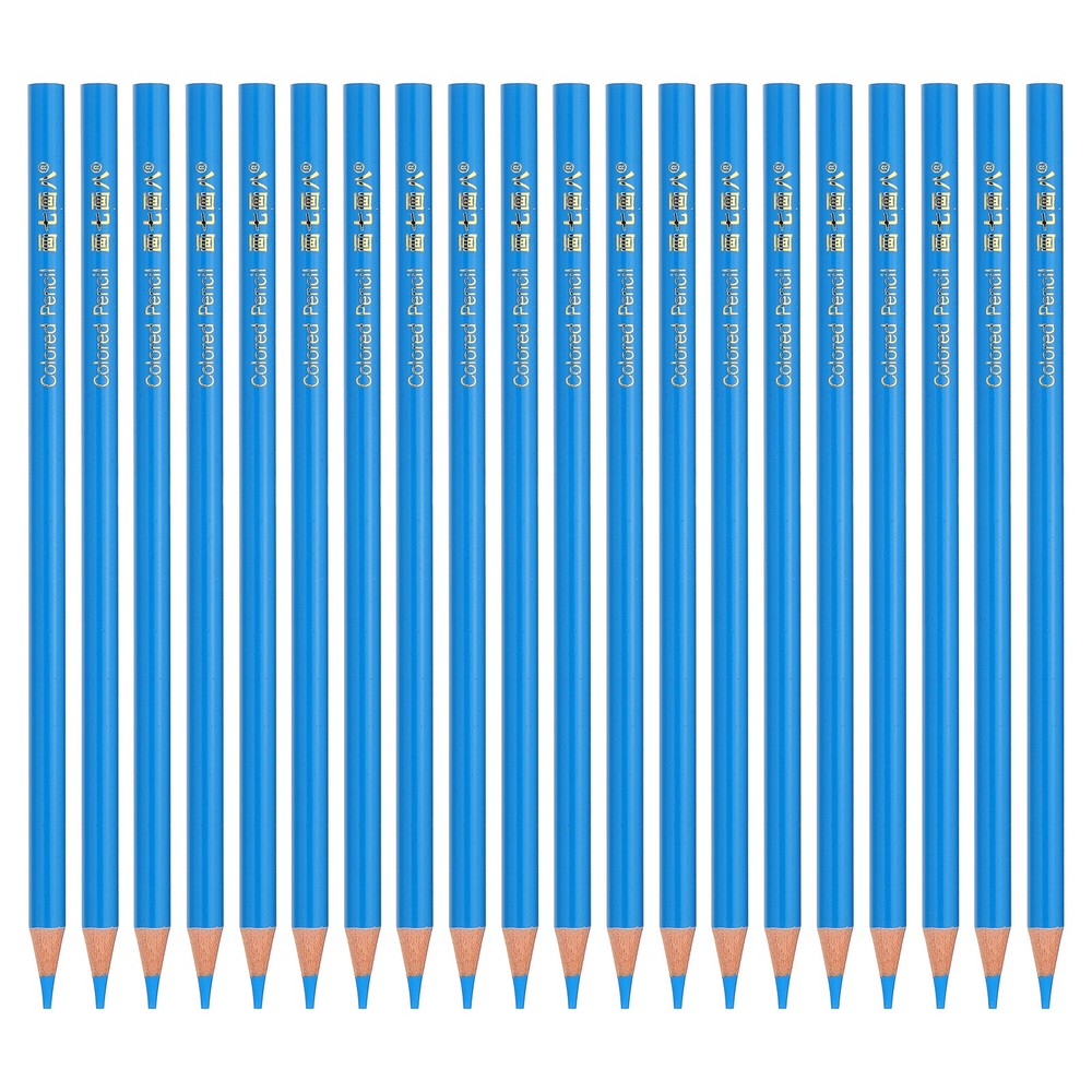 Sky Blue Colored Pencils Set 20Pcs, Oil Color Pencils