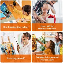 Framed Paint by Numbers Kit for Adults Beginner, Countryside Sunset Adult Pai…