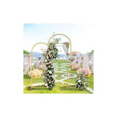 (5.9 Ft.+4.9 Ft.+3.9 Ft.) 3-Piece Set Wedding Arc Top Iron Art Wedding Iron Arch
