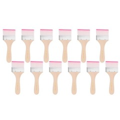 12 Pcs Paint Brush Set, 6.5 in Nylon Bristle Flat Brushes, #10 Red/White
