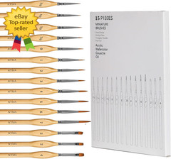 Miniature Paint Brushes 15PCS Model Brushes Detail Paint Brush Set Fine Detaili